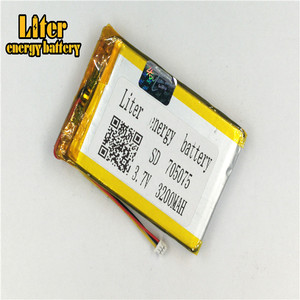 Plugue 1.25-<strong>3</strong> P Bateria De L&iacute;tio <strong>3</strong>.7 V 705075 3200 mAh lithium polymer battery lipo Li flat high density ion battery - Product Image 1