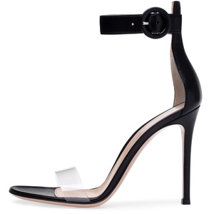 Dress Shoes Ladies Covered <strong>Heel</strong> Summer Stilettos Elegant Strappy <strong>Clear</strong> <strong>Heels</strong> <strong>Women</strong> Transparent PVC <strong>High</strong> <strong>Heel</strong> Ankle Strap Sandals - Product Image 1