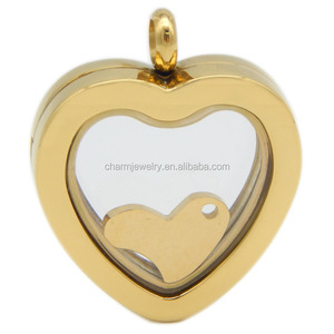 Ciondolo collana con medaglione a forma di cuore in acciaio inossidabile apertura <span class=keywords><strong>gioielli</strong></span> regalo per <span class=keywords><strong>amante</strong></span> - Product Image 1