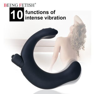 Silicona de composición doble negro retardo prematura vibrador bala hombres Prostate Massager negro - Product Image 3