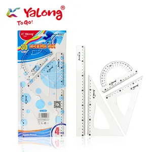 YL33003 Wholesale Students Maths Geometry Set Stationery Ruler Set Squares Triangle Ruler Protractor