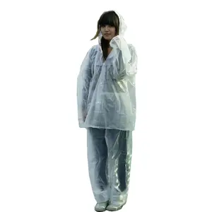 Wholesale Cheap Clear custom print Plastic transparent pvc rainsuit