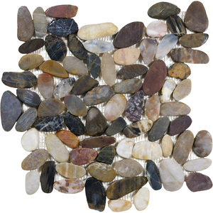 Decoration <strong>Polished</strong> Pebble on Mesh,Sliced Pebble Tile - Product Image 4