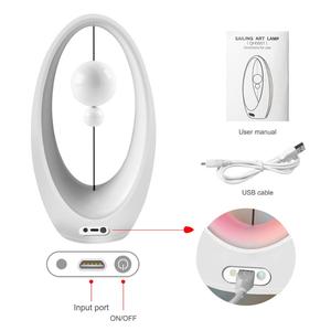 Lampe de chevet LED magnétique en ABS - <span class=keywords><strong>Mini</strong></span> lampe de chevet 3D avec lumière blanche chaude et commande tactile pour chambre à coucher - Product Image 5