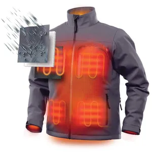 Thermische 12V Werkjas Winddichte Oplaadbare Batterij Verwarmde Softshell Jack Jas Met Temperatuurregelaar Voor Motorfiets