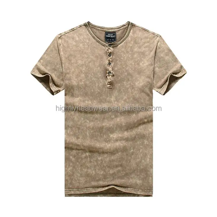 custom quality light yellow fabric o-neck vintage stone washed t shirts men's stonewashed t-shirts blank tshirts for men