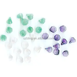 New style semi-precious gemstone carving beads flower carved stone Amethyst/Green aventurine/Rose quartz