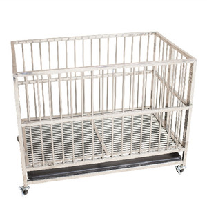 Fabrika kaynağı küçük orta büyük Metal katlanır Pet kedi köpek kafesi kediler ve köpekler için tekerlekler ile - Product Image 1