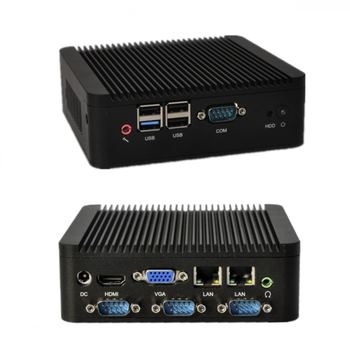 Celeron J1800 Mini PC Q180P Intel Core J1800 USB 3.0 4 * COM RS232 Win7 / Linux / Win8 DC 12 V bureau client léger