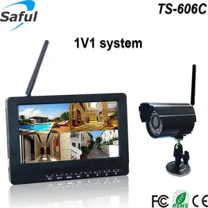 4CH 数字无线摄像机和 DVR 系统 32 GB 迷你 sd卡录制 2.4 GHz 无线 7 “tft lcd 婴儿监视器