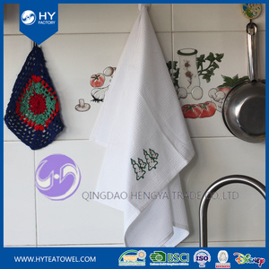 Toalla de cocina bordada con tejido de gofres de algodón - Product Image 2