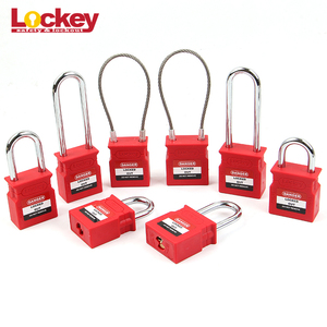 Lockey नई डिजाइन <span class=keywords><strong>OEM</strong></span> ताला 38mm 76mm स्टील नायलॉन हथकड़ी सुरक्षा ताला तालाबंदी - Product Image 6