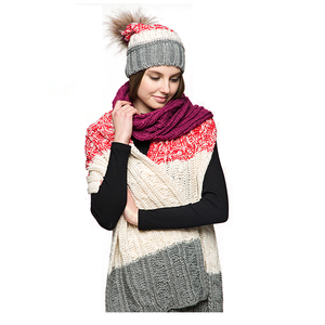 Cheap Custom <strong>Ladies</strong> Woman Outdoor <strong>Winter</strong> Warm Scarf and <strong>Hat</strong> Suit - Product Image 4