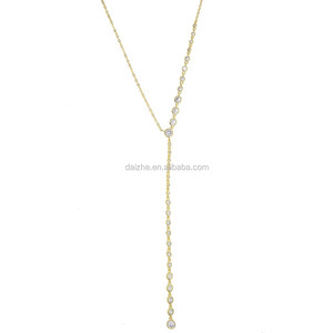 Moda lunga <span class=keywords><strong>collana</strong></span> a forma di catena a catena <span class=keywords><strong>sottile</strong></span> per le donne placcato <span class=keywords><strong>oro</strong></span> piccolo a grande e rotondo ciondolo perline Sexy donna alta gioielleria - Product Image 3