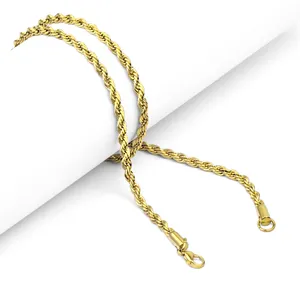 Chinese Supplier 18k Yellow Gold Stainless Steel Rope Chain For Necklace