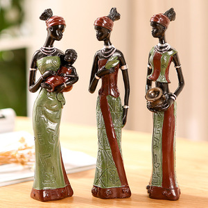 Figurine afroamericane all'ingrosso decorative per interni in resina piccola personalizzata - Product Image 3