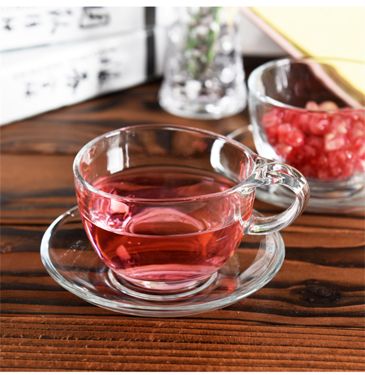 glass coffee set glass cup and saucer