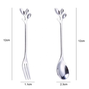 Nĩa Và Thìa Bánh Thanh Lịch, Bộ Muỗng Nhỏ Bằng Thép Không Gỉ Đầy Màu Sắc - Product Image 2