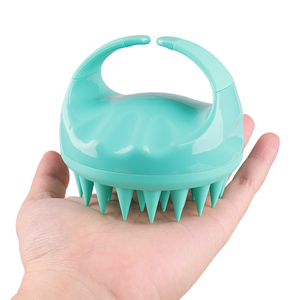 Fornitura di fabbrica spazzola per Shampoo in Silicone ecologico massaggiatore per cuoio capelluto per capelli rosa nero - Product Image 6
