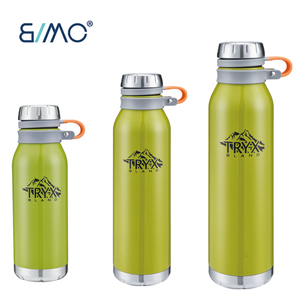Botella de agua de acero inoxidable para niños, tapa de mosquetón con mango de 500/750/1000ML, tanque térmico aislado - Product Image 1