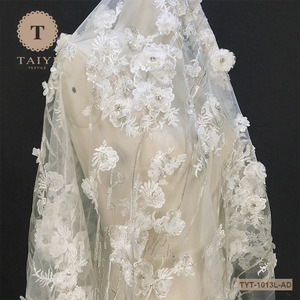 Paillettes Et <span class=keywords><strong>Tulle</strong></span> Perlé Dentelle Tissu En Gros - Product Image 3