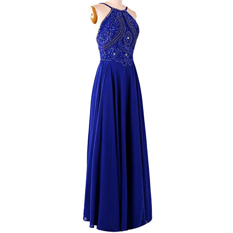 אופנה עיצוב נשים פורמליות ערב שמלות חרוזים Sheer שמלה לנשף שמלה