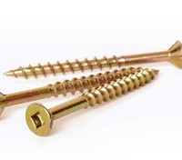 Bois de vis d'aggloméré MDF Pozi Drive zingué jaune, vis d'aggloméré Tornillo Para Madera