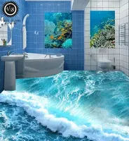 Impression numérique 3d photo salle de bain mur et sol carrelage