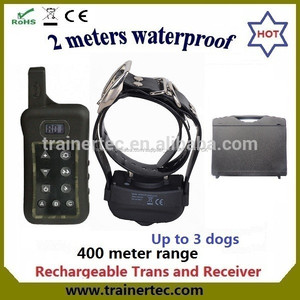 Sistema Multi-<span class=keywords><strong>perro</strong></span> <span class=keywords><strong>perro</strong></span> collar de entrenamiento de control remoto a prueba de agua con 400 <span class=keywords><strong>Metro</strong></span> - Product Image 1