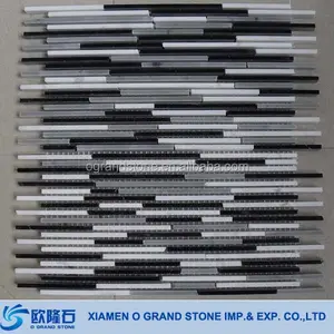 Black white Premium Stone Tile Mosaic Bathroom Cheap