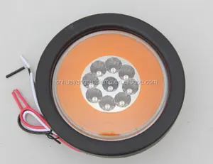 4 "Putaran GloLight LED Stop/Putaran/Tail Light, 19 Super Diode dengan Grommet dan PL3 konektor-Jelas dengan LED Merah