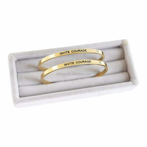 <span class=keywords><strong>Oro</strong></span> Invita Coraggio braccialetto inciso in bianco <span class=keywords><strong>sottile</strong></span> braccialetto gioielli personalizzati - Product Image 6