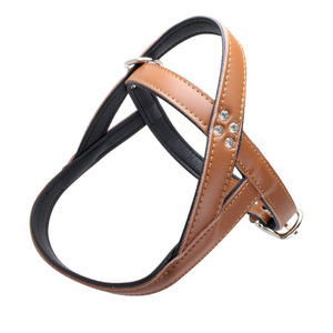 Perro de cuero arnés de lujo rhinestone perro arnés de cuero Supremo arnés del perro - Product Image 2