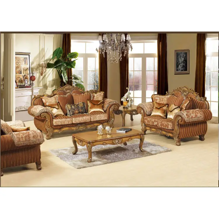<span class=keywords><strong>Braun</strong></span> Farbe Klassische Massivholz stoff Sofa Setzt mittlerer osten stil sofa