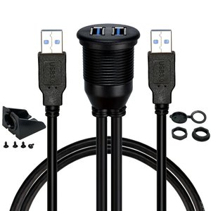 Panneau d'extension de tableau de bord à double USB 3.0, pour véhicule, camion, bateau, moto, rallonge de chasse, 12 v - Product Image 5