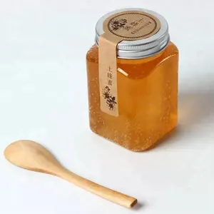 Zng — bouteille à miel en verre carré 500g 360ml, réservoir de la chine, bouteille de stockage de confiture, pot en verre de cornichon avec couvercle métallique