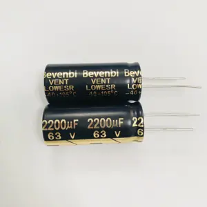 Bevenbi capacitor eletrolítico de alto desempenho, capacitor eletrolítico polar radial 2200uf63v
