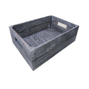 Boîte en bois rustique caisses en bois poignées découpées bricolage décoratif boîte en bois de nidification boîte au trésor - Product Image 5