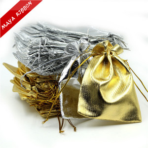 ถุงใส่ของขวัญผ้าโปร่งบางพิมพ์ลายฟอยล์สีเงินสีทอง9X12ซม. - Product Image 2