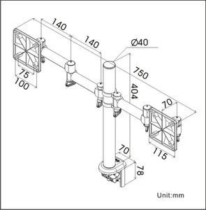 Space Generator Dual LCD <b>Monitor</b> Arm (<b>Desk</b> Clamp / Grommet <b>Mount</b>) - Product Image 2