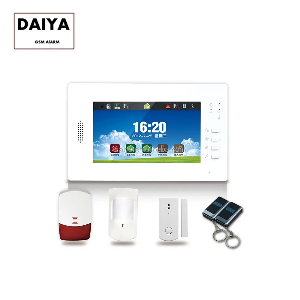 DAIYA diy home security with gsm alarm 7 inch touch screen DY-X6