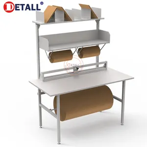 Packaging Table Detall- Packing Table With Paper Cutter And Ball Transfer Unit