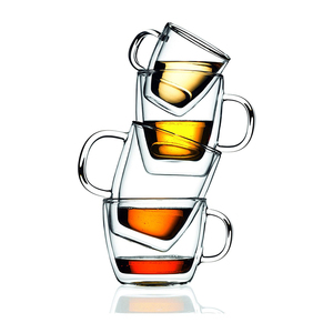 Cá nhân cốc cà phê 12 oz thăng hoa dễ thương rõ ràng cách điện trà cốc Cà Phê Đôi tường ly thủy tinh có tay cầm - Product Image 2