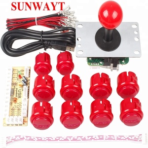 Jamma Kit Joystick Game Arkade DIY, Termasuk Tanpa Jeda LED USB + 4/8 Cara Pengontrol Joystick Arkade + Tombol Tekan