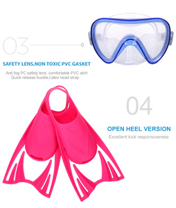 Dalga toptan tüplü dalış ekipmanları yetişkin ucuz dalış maskesi şnorkel ve fin set - Product Image 3