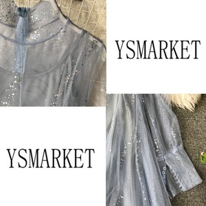 חדש Harajuku סגנון גזה רשת פאייטים אביב ארוך שרוול שמלת שתי חתיכה מתוק אלגנטי סקסי המפלגה מועדון לילה שמלות E9990 - Product Image 4