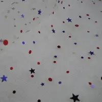Weicher Sechseck-Tüll mit buntem Tüll gewebe aus Stern-Pailletten folie