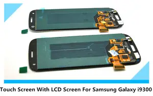 pantalla táctil LCD de la original conjunto de panel de cristal digitalizador para Samsung S3 de color blanco con marco