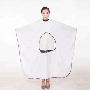 Cape de barbier confortable en polyester avec logo personnalisé, <span class=keywords><strong>fenêtre</strong></span> de visualisation transparente, imperméable, <span class=keywords><strong>tablier</strong></span> pour salon de coiffure - Product Image 2