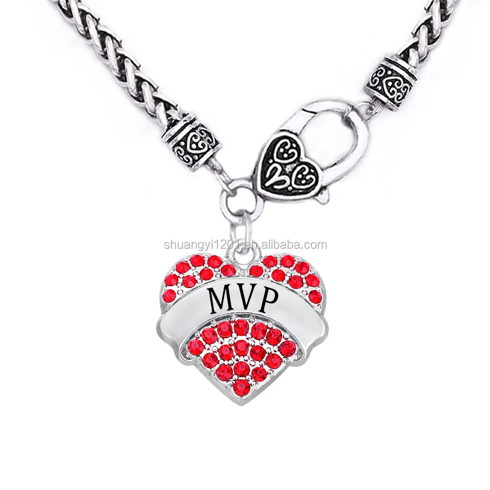 École de sport Meilleur Joueur cadeau souvenir Football Baseball Équipe De Basket-Ball Prix coeur mvp collier bijoux